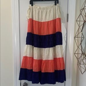 Hutch Anthropologie Tiered Skirt Womens Medium Lined Eyelet Lace